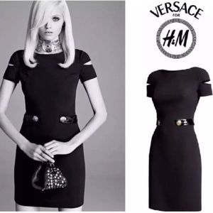 Versace for H&M Black Silk Belt Dress